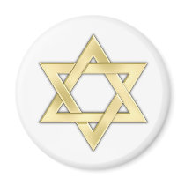 Golden Star Of David Refrigerator Magnets