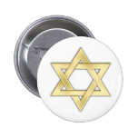 Golden Star Of David Pinback Button