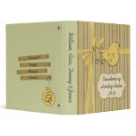 Golden Stripe Bird Personalized Holiday Binder