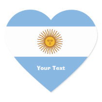 Golden Sun Argentina Flag Blue White Heart Shape