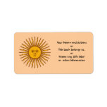 Golden Sun of Argentina Flag Name Address Labels