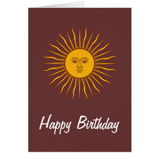 Golden Sun of May Argentina Flag Birthday Card | Zazzle