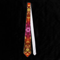 Golden Sun Ra Flame Fractal Art Tie ties