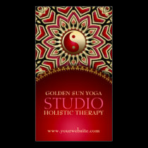Golden Sun Yoga Reiki Balance Red Business Cards business cards