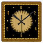 Golden Sunburst Wall Clock