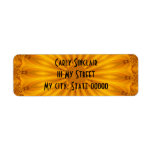 Golden Sunflower Kaleidoscope Custom Return Address Labels