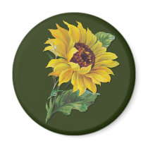 Golden Sunflower magnets by Memory_Lane Golden Sunflower magnets