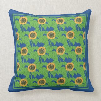 Golden Sunflower Throw Pillow or Cushion