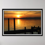 Golden Sunrise on Lake Poster posters
