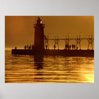 Golden Sunset on the Water print