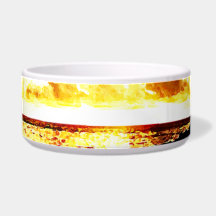 Golden Sunset Over the Water in Dominica Pet Bowls