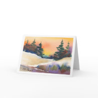 Golden Sunset Pines card