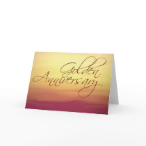 Golden Sunset  Wedding Anniversay Greeting Cards