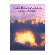 Golden Sunset Window in Clouds Post Cards