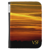 Golden Sunset with your initials kindle case caseable cases