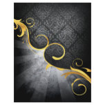golden swirl on greys damask classy design flyer design