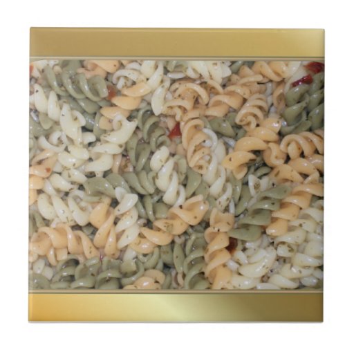 Golden Swirly Pasta Noodles Tiles Zazzle