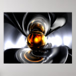 Golden Tears Abstract Poster