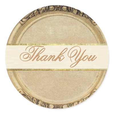 Golden Thank You Sticker/Seal