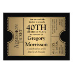 Golden Ticket Style 40th Birthday Party Invite