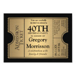 Golden Ticket Style 40th Birthday Party Invite