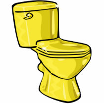 Golden Toilet Sculpture Ornament Photo Cutout