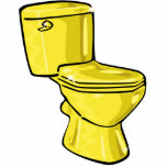 Golden Toilet Sculpture Ornament Photo Cutout