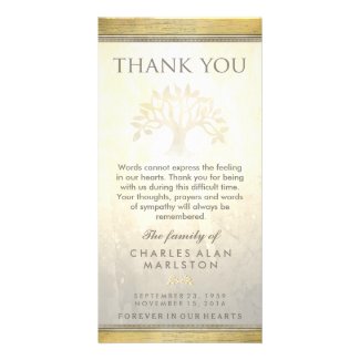 Golden Tree Sympathy Thank You Card