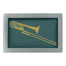 Golden Trombone Rectangular Belt Buckles