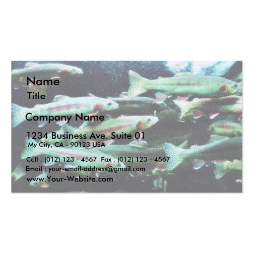 Golden Trout Fish Sea World Business Card Templates (front side)