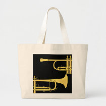 Golden Trumpet Music Theme Bags at Zazzle