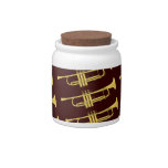 Golden Trumpet Music Theme Candy Jars at Zazzle