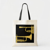 Golden Trumpet Music Theme Canvas Bag at Zazzle