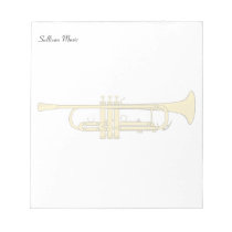 Golden Trumpet Music Theme Notepad at Zazzle