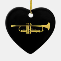 Golden Trumpet Music Theme Christmas Tree Ornaments at Zazzle