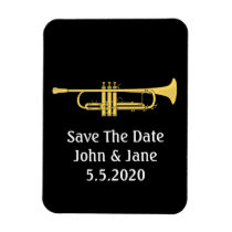 Golden Trumpet  Music Theme Save The Date Wedding Flexible Magnet  at Zazzle