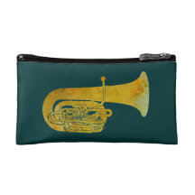 Golden Tuba Makeup Bag