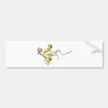 Golden Twin Dragon Bumper Sticker
