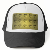 Golden Valentine Hearts Mesh Hats