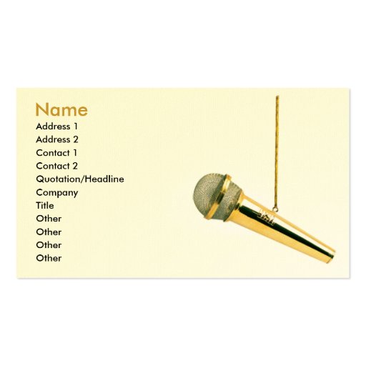 â™« Golden Vocals â™« Business Card (front side)