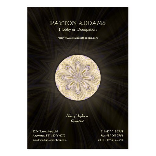 Golden Waning Mandala - Vertical Business Card (front side)