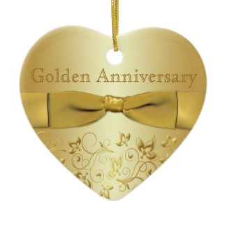 Golden Wedding Anniversary Christmas Ornament ornament
