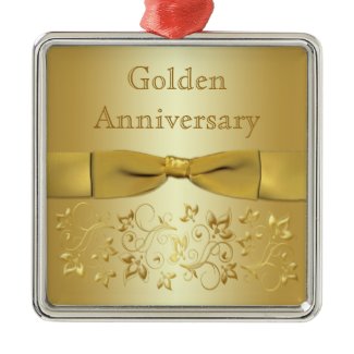 Golden Wedding Anniversary Christmas Ornament ornament