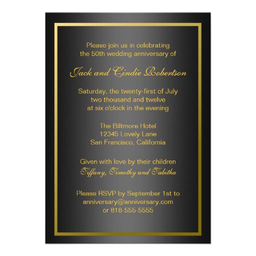 Golden Wedding Anniversary Invitation
