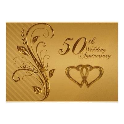 Golden Wedding Anniversary Invitation Card