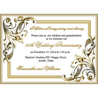 Golden Wedding Anniversary Invitations invitation