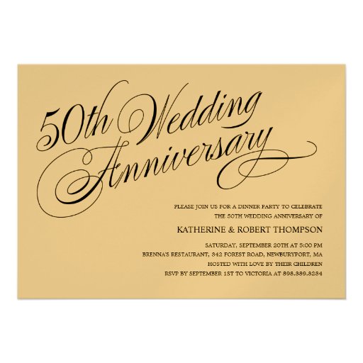 Golden Wedding Anniversary Invitations