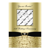 Golden Wedding Anniversary Photo Invitation Card
