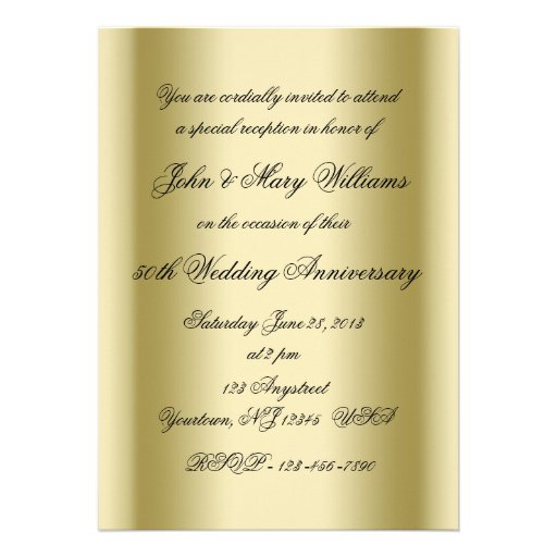 Golden Wedding Anniversary Photo Invitation Card
