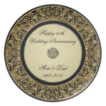 Golden Wedding Anniversary Plate